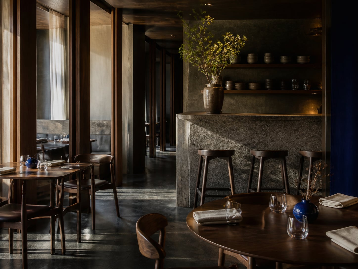 Refined independent restaurant interior